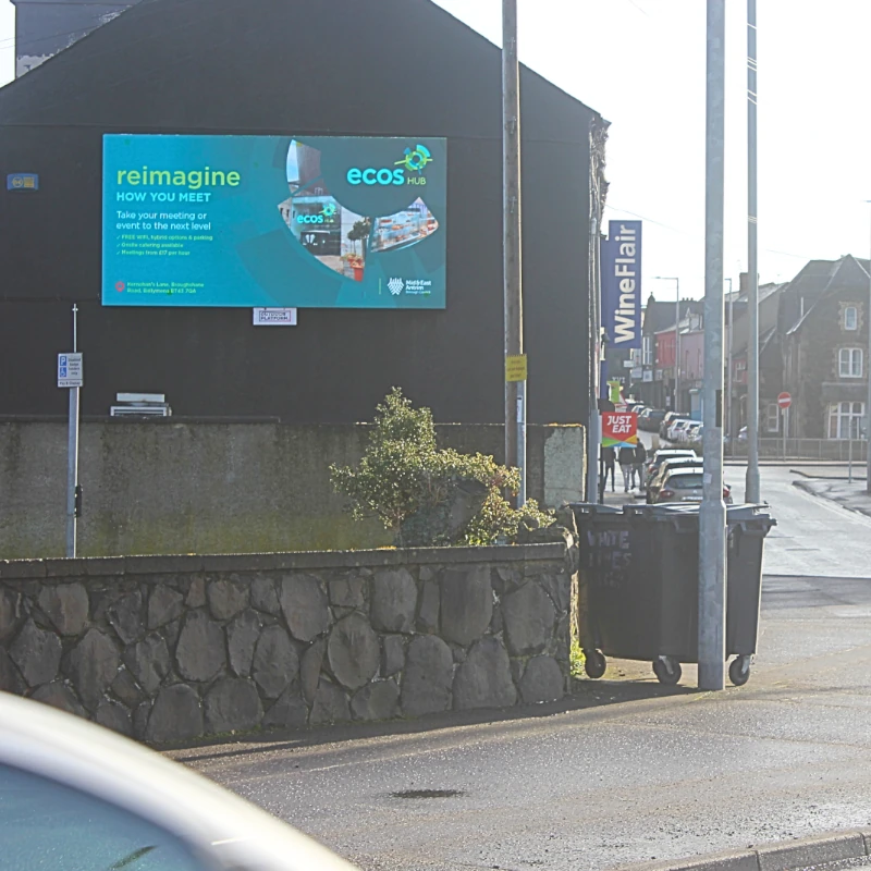 ecos hub dooh advert in ballymena